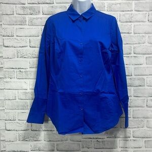 Worthington Button Front Fitted Blouse NWT 4